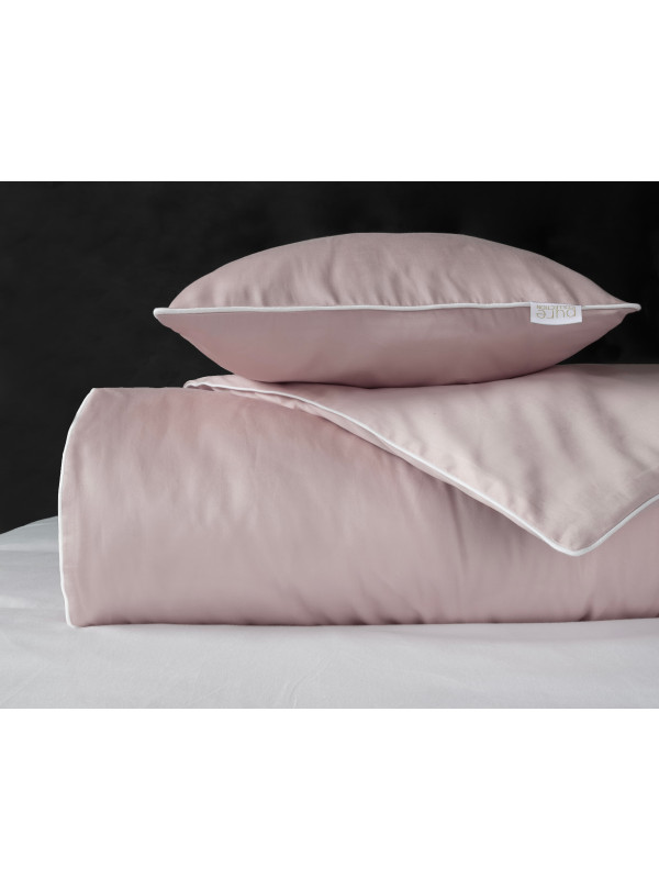 KOMPLET POŚCIELI PURE 200x220 MAKOSATYNA PUDROWY RÓŻ RÓŻOWA