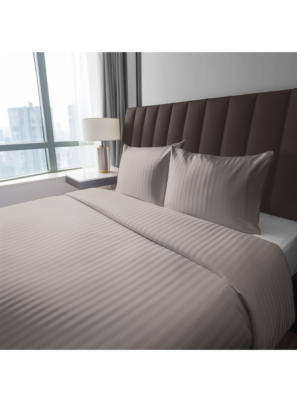 POŚCIEL 160x200 BEŻOWA Z ADAMASZKU