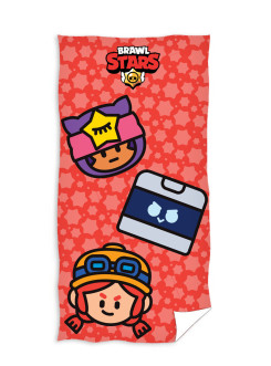 DUŻY RĘCZNIK BAWEŁNIANY KĄPIELOWY PLAŻOWY 70x140 BRAWL STARS CZERWONY