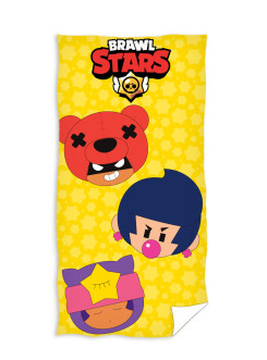DUŻY RĘCZNIK BAWEŁNIANY KĄPIELOWY PLAŻOWY 70x140 BRAWL STARS ŻÓŁTY