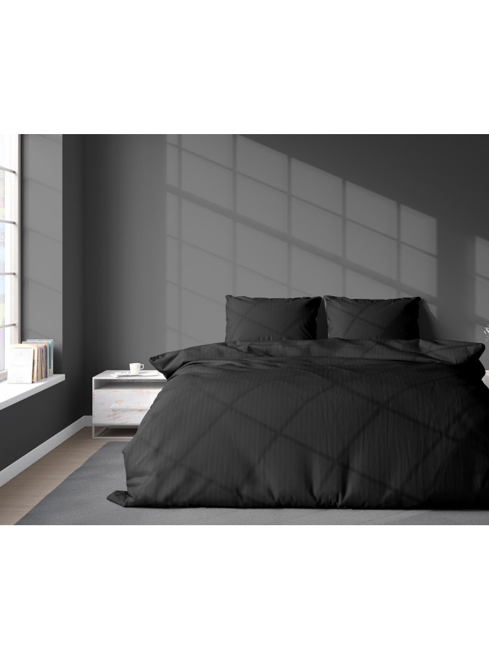 KOMPLET POŚCIELI POŚCIEL 160x200 ADAMASZEK CZARNA HOTELOWA PREMIUM