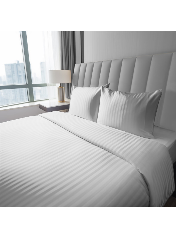 KOMPLET POŚCIELI POŚCIEL 220x200 ADAMASZEK BIAŁA HOTELOWA PREMIUM