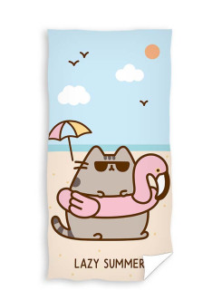 RĘCZNIK PUSHEEN 70x140 KĄPIELOWY KOT Z RÓŻOWYM FLAMINGIEM
