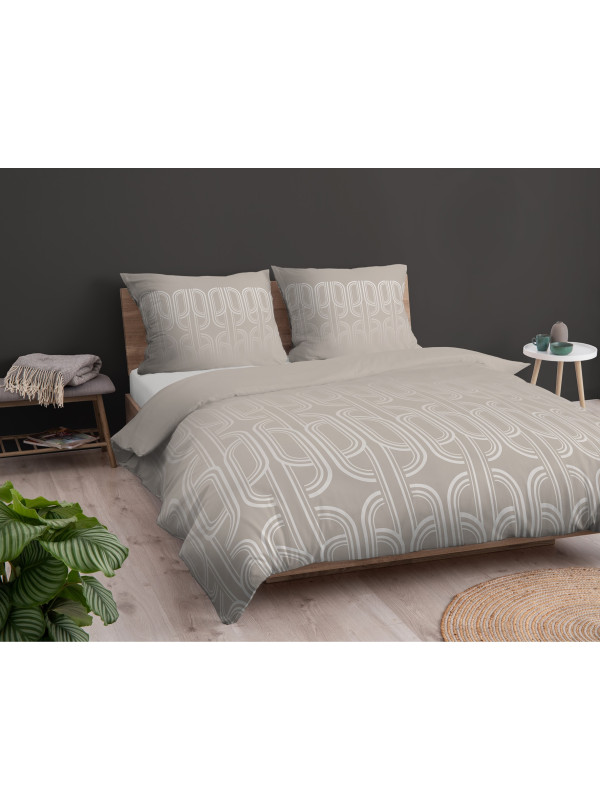 POŚCIEL BAWEŁNIANA 160x200 BEŻOWA