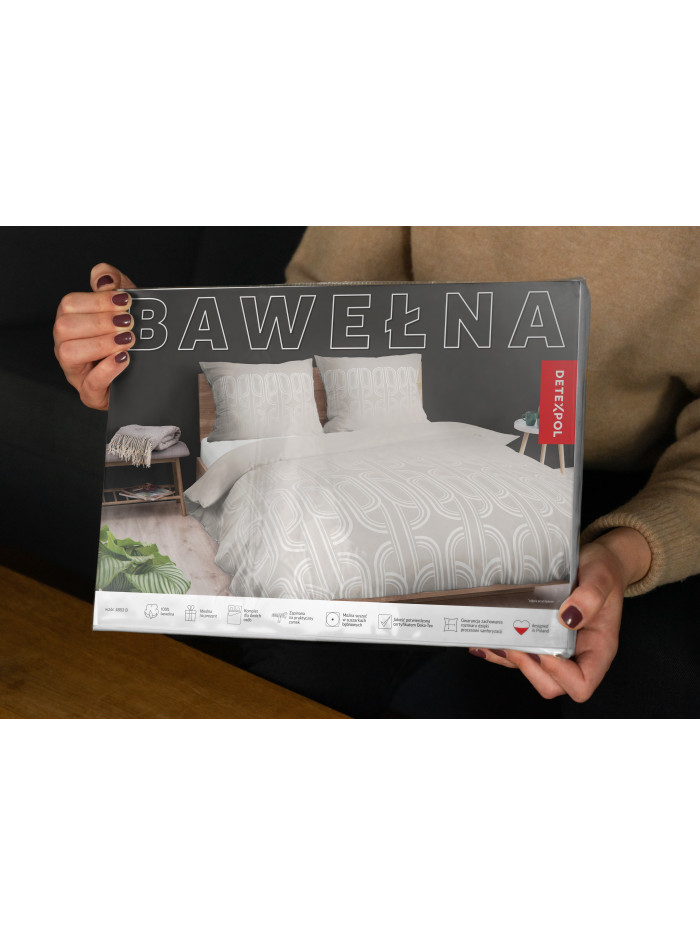 POŚCIEL BAWEŁNIANA 160x200 BEŻOWA