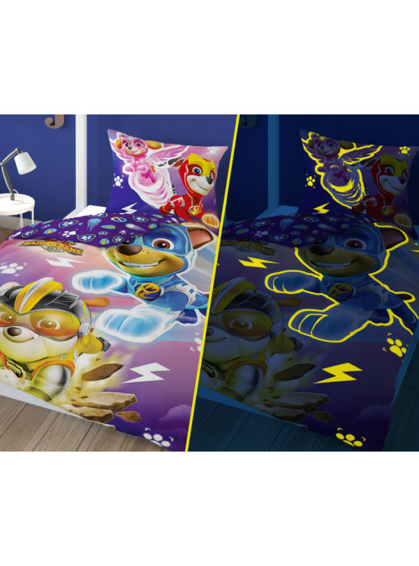 POŚCIEL 140x200 ŚWIECĄCA W CIEMNOŚCI PSI PATROL PP_12