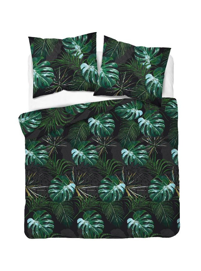 POŚCIEL SATYNA BAWEŁNIANA 200x220 LIŚCIE MONSTERA 4680_A