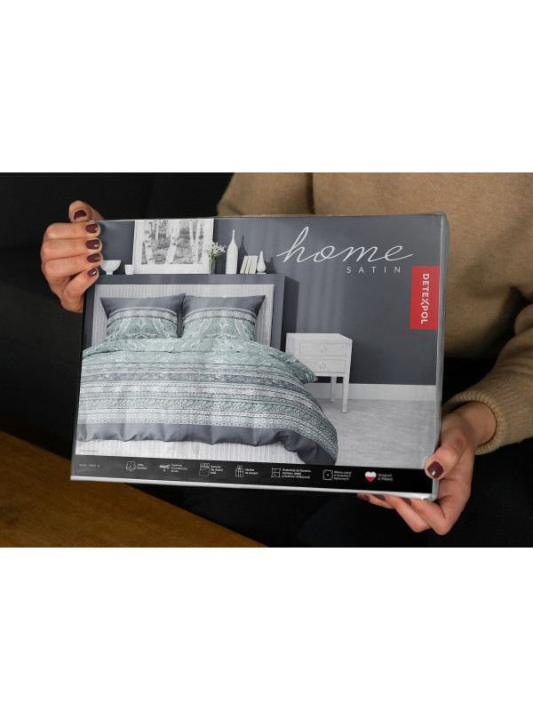 POŚCIEL SATYNA BAWEŁNIANA 160x200 ORNAMENT GEOMETRYCZNA 4606_A