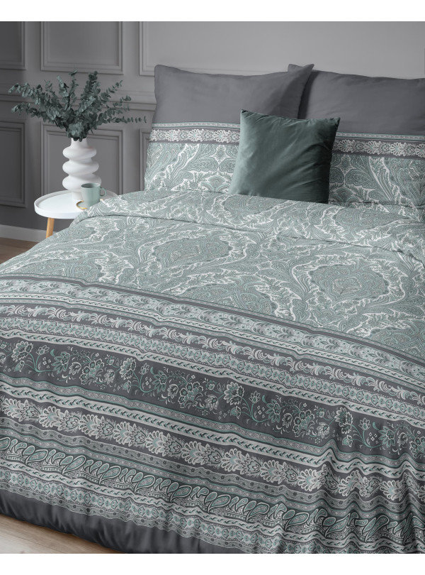 POŚCIEL SATYNA BAWEŁNIANA 160x200 ORNAMENT GEOMETRYCZNA 4606_A