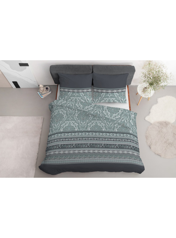 POŚCIEL SATYNA BAWEŁNIANA 160x200 ORNAMENT GEOMETRYCZNA 4606_A