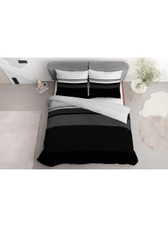 POŚCIEL SATYNA BAWEŁNIANA 160x200 CZARNO BIAŁA 4917_A 2