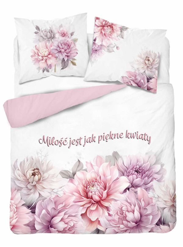 POŚCIEL 160x200 MIŁOŚĆ JEST JAK PIĘKNE KWIATY
