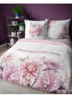 POŚCIEL 200x220 MIŁOŚĆ JEST JAK PIĘKNE KWIATY 2