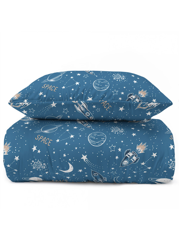 POŚCIEL MŁODZIEŻOWA 140x200 NIEBISKA KOSMOS PLANETY