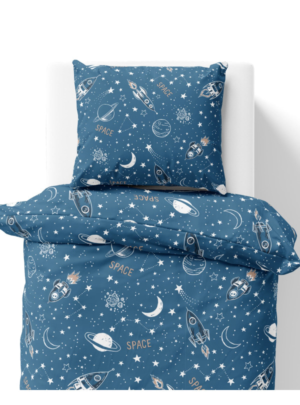 POŚCIEL MŁODZIEŻOWA 140x200 NIEBISKA KOSMOS PLANETY
