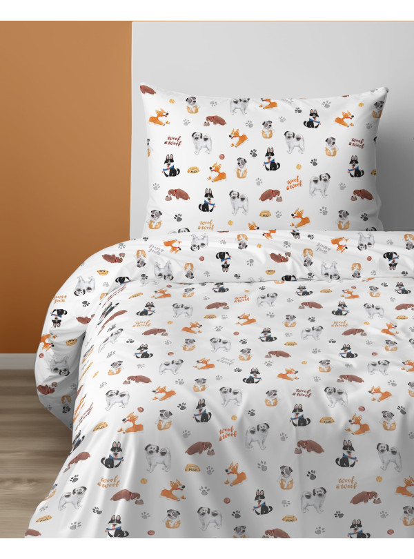 POŚCIEL MŁODZIEŻOWA 140x200 BIAŁA PIESKI