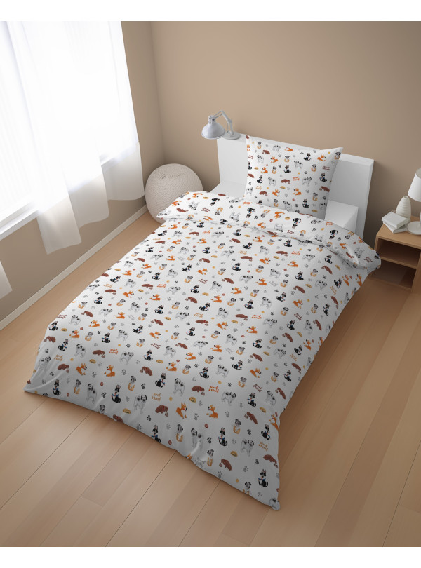 POŚCIEL MŁODZIEŻOWA 140x200 BIAŁA PIESKI