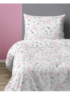 POŚCIEL MŁODZIEŻOWA 160x200 BIAŁA KOTKI 2