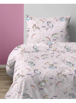 POŚCIEL MŁODZIEŻOWA 160x200 RÓŻOWA JEDNOROŻCE 2