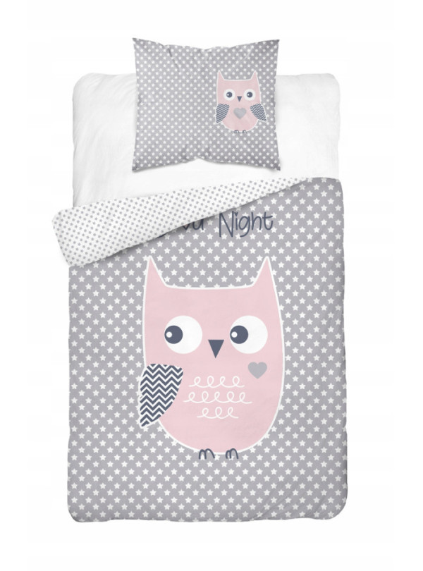 POŚCIEL 160x200 ŚWIECĄCA W CIEMNOŚCI SOWA SÓWKA