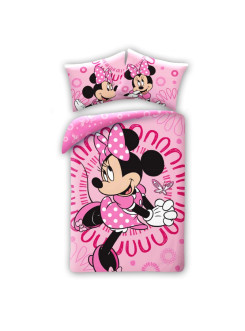 KOMPLET POŚCIELI 140x200 MYSZKA MINNIE MOUSE RÓŻOWA