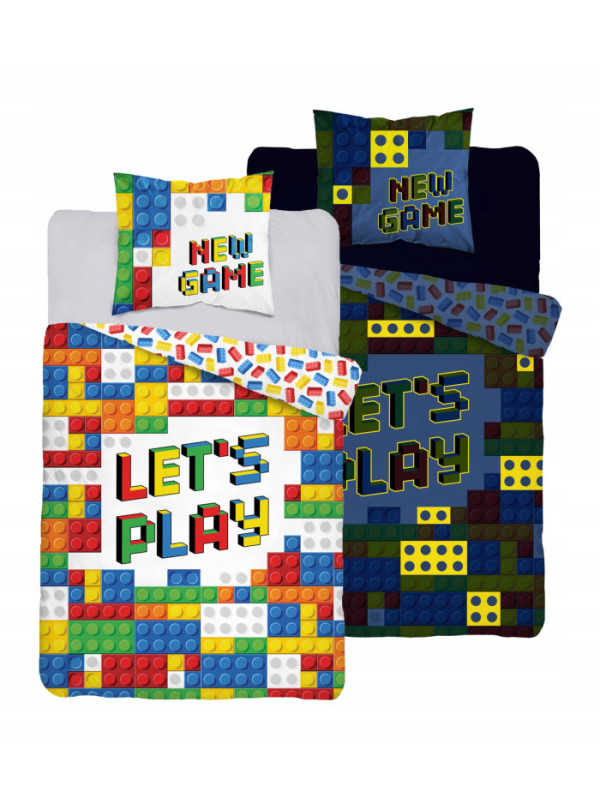 POŚCIEL 160x200 ŚWIECĄCA W CIEMNOŚCI KLOCKI 4021_A