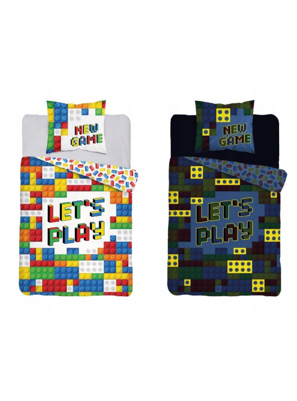 POŚCIEL 160x200 ŚWIECĄCA W CIEMNOŚCI KLOCKI 4021_A