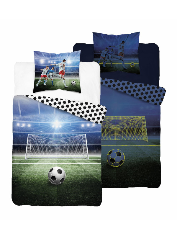 POŚCIEL 140x200 ŚWIECĄCA W CIEMNOŚCI PIŁKA NOŻNA PIŁKARZ