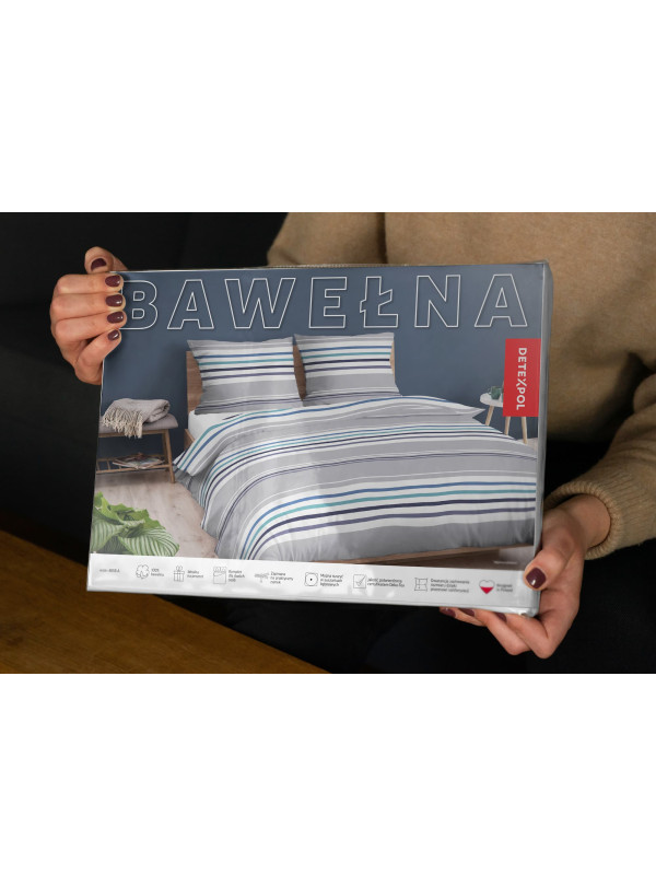 POŚCIEL BAWEŁNIANA 200x220 W PASY 4656_A