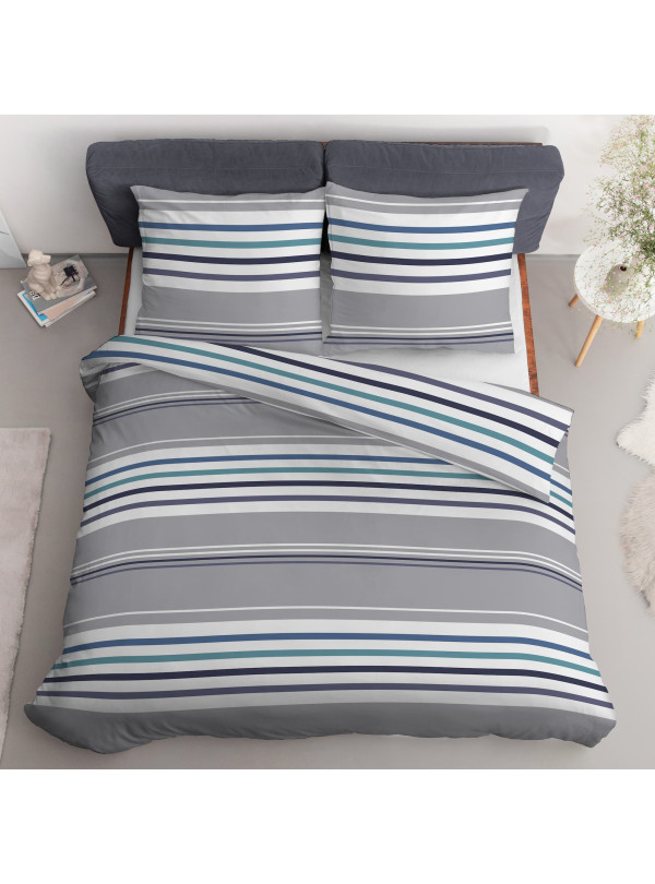 POŚCIEL BAWEŁNIANA 200x220 W PASY 4656_A