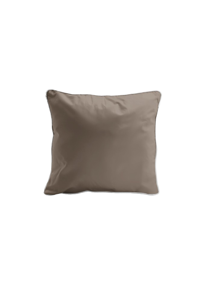 POSZEWKA NA PODUSZKĘ/JAŚKA 40x40 cm TAUPE Z LAMÓWKĄ