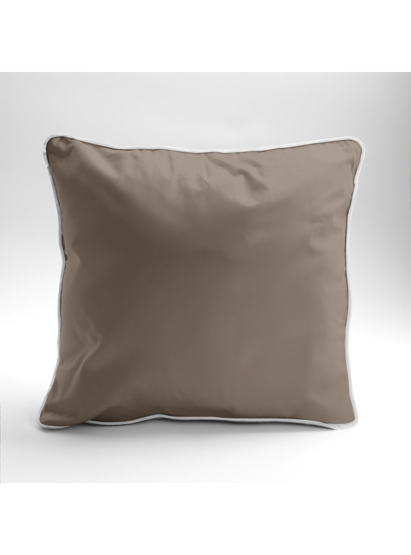 POSZEWKA NA PODUSZKĘ/JAŚKA 40x40 cm TAUPE Z LAMÓWKĄ