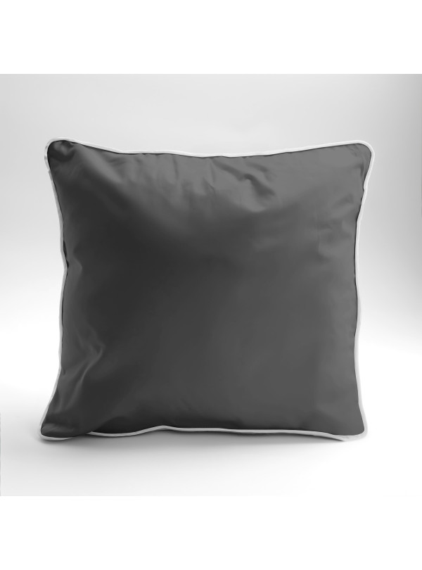 POSZEWKA NA PODUSZKĘ/JAŚKA 40x40 cm CIEMNY SZARY Z LAMÓWKĄ