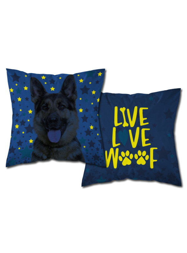 POSZEWKA ŚWIECĄCA W CIEMNOŚCI 40x40 Z PSEM PIES