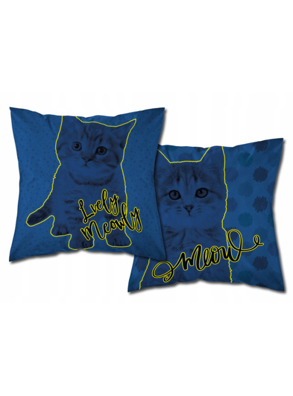 POSZEWKA ŚWIECĄCA W CIEMNOŚCI 40x40 Z KOTKIEM KOT