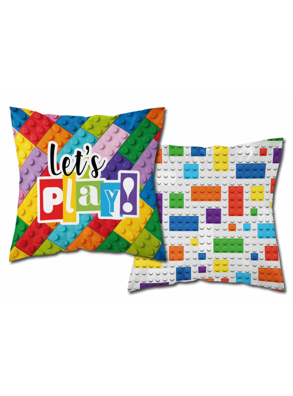 POSZEWKA NA PODUSZKĘ JAŚKA 40x40 KOLOROWE KLOCKI LETS PLAY