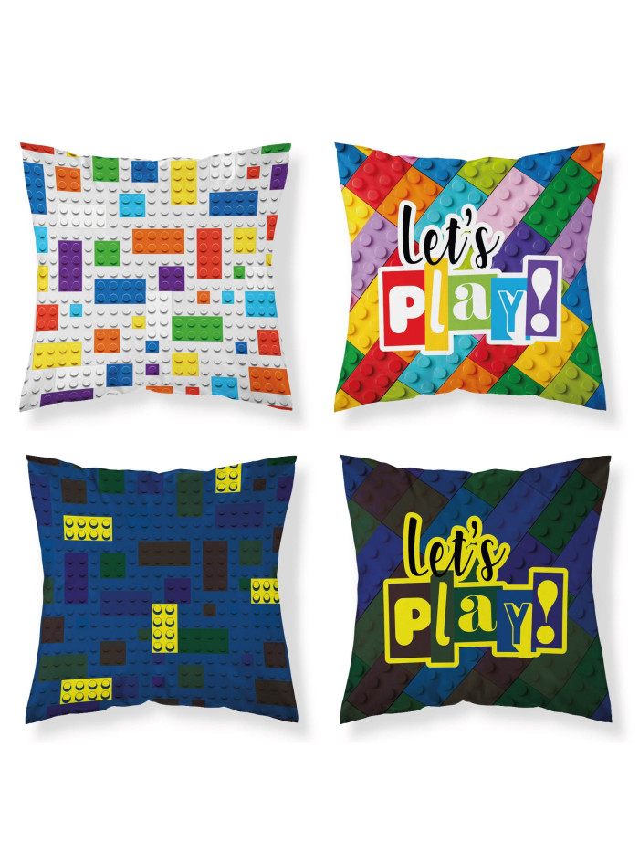 POSZEWKA NA PODUSZKĘ JAŚKA 40x40 KOLOROWE KLOCKI LETS PLAY