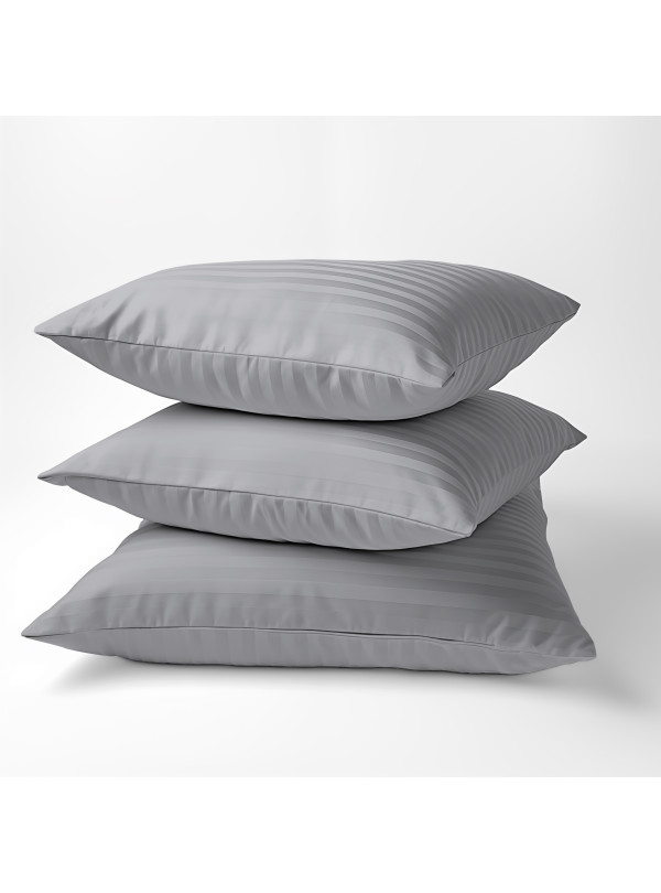 POSZEWKA NA PODUSZKĘ 70x80cm SZARA Z ADAMASZKU