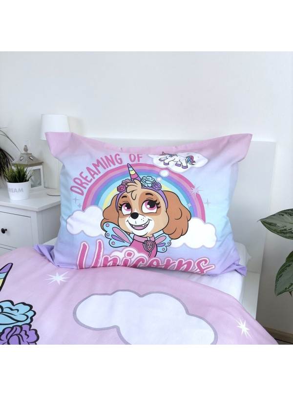 POŚCIEL BAWEŁNIANA 140x200 PSI PATROL SKYE JEDNOROŻEC