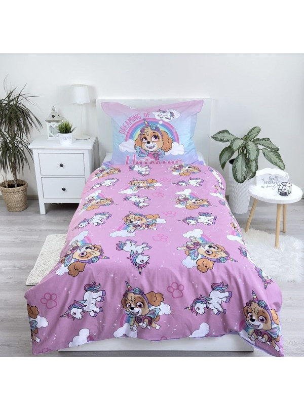 POŚCIEL BAWEŁNIANA 140x200 PSI PATROL SKYE JEDNOROŻEC