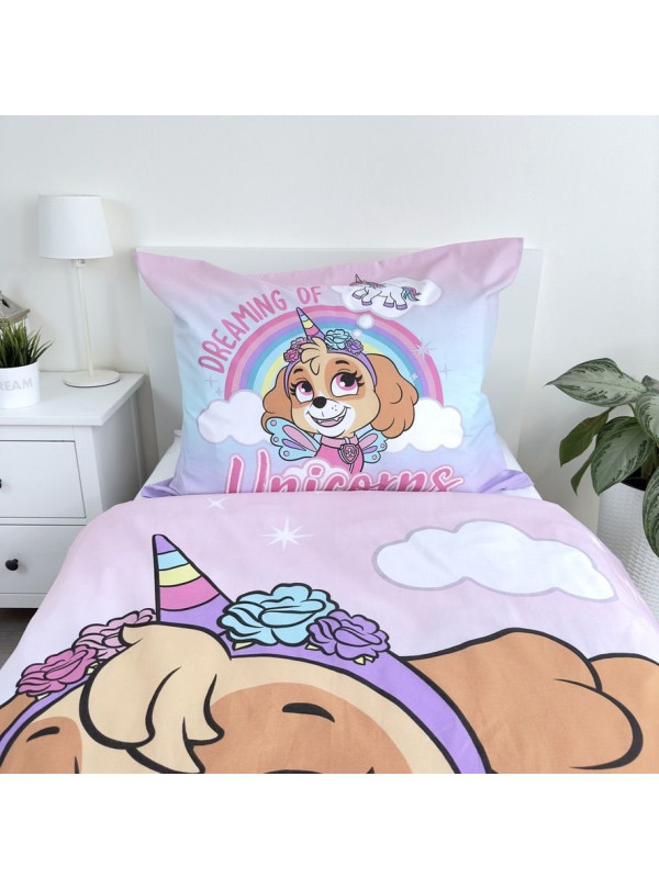 POŚCIEL BAWEŁNIANA 140x200 PSI PATROL SKYE JEDNOROŻEC