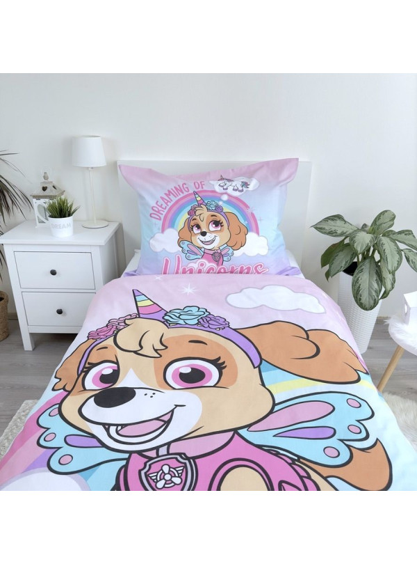 POŚCIEL BAWEŁNIANA 140x200 PSI PATROL SKYE JEDNOROŻEC