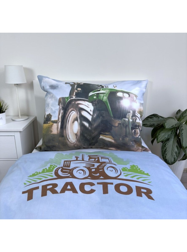 POŚCIEL 140x200 ZIELONY TRAKTOR CIĄGNIK