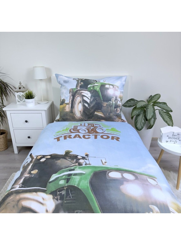 POŚCIEL 140x200 ZIELONY TRAKTOR CIĄGNIK