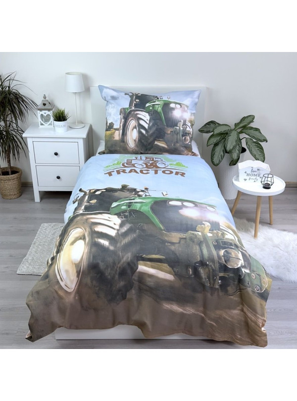 POŚCIEL 140x200 ZIELONY TRAKTOR CIĄGNIK