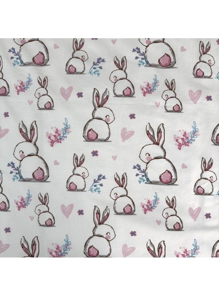 POŚCIEL DO ŁÓŻECZKA 100x135 RÓŻOWY KRÓLICZEK BUNNY