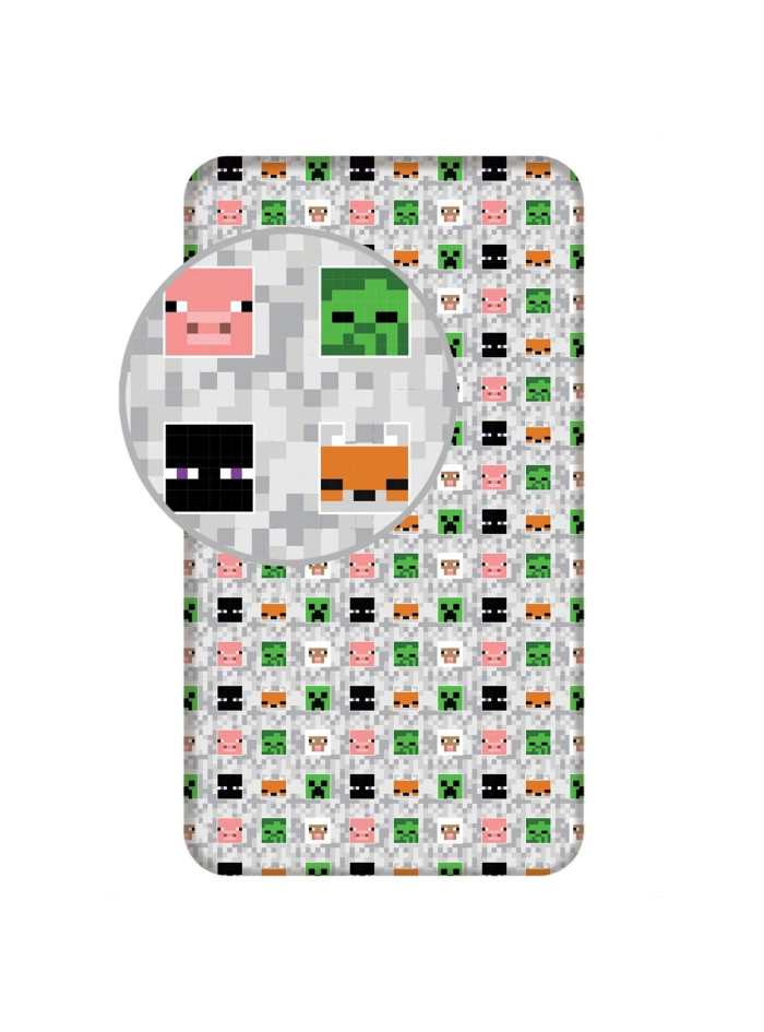 PRZEŚCIERADŁO Z GUMKA 90x200 MINECRAFT