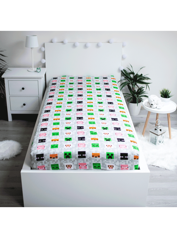 PRZEŚCIERADŁO Z GUMKA 90x200 MINECRAFT