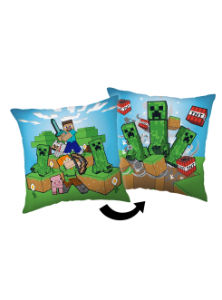 PODUSZKA 40x40 DEKORACYJNA MINECRAFT CREEPER ALEX I STEVE MNC-01