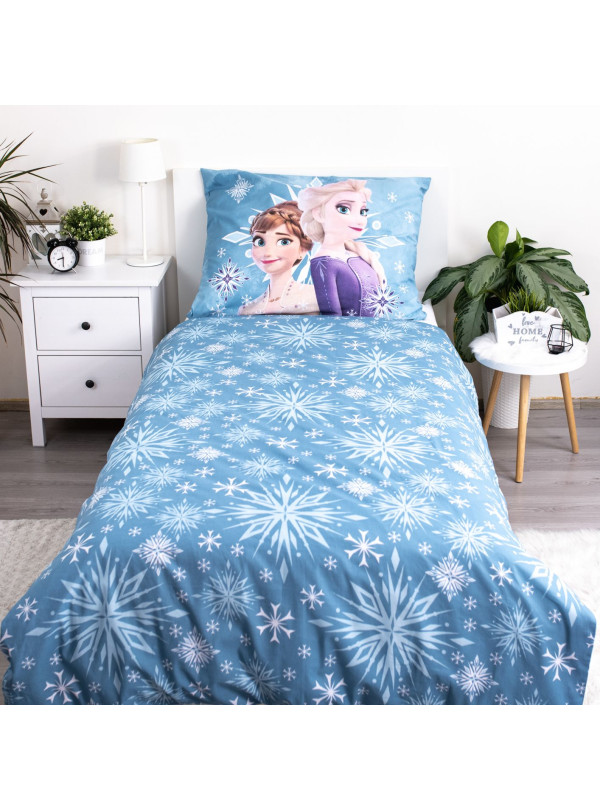 POŚCIEL BAWEŁNIANA 140x200 FROZEN KRAINA LODU NIEBIESKA